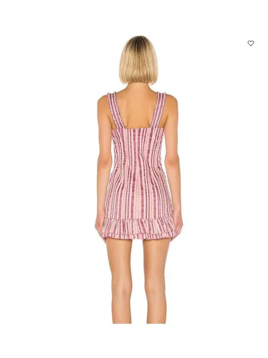 Alexis Brandy Dress Pink Striped Cotton - Size L - Picture 3 of 8